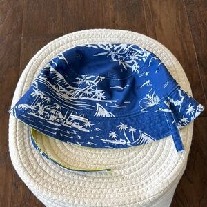 Blue and White Reversible Bucket Hat